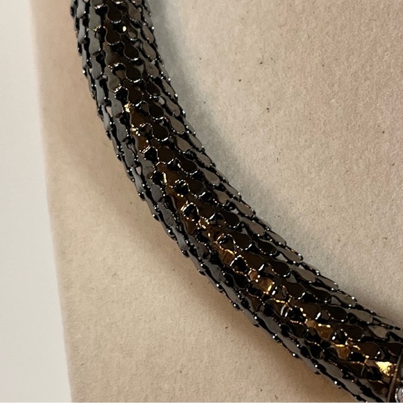 Black Snake Choker Necklace with Rhinestones - Picture 7 of 7